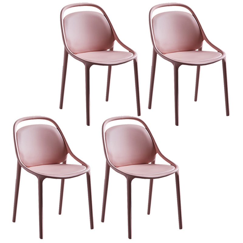 Contemporary Style Stackable Dining Chair Plastic Open Back Side Chair