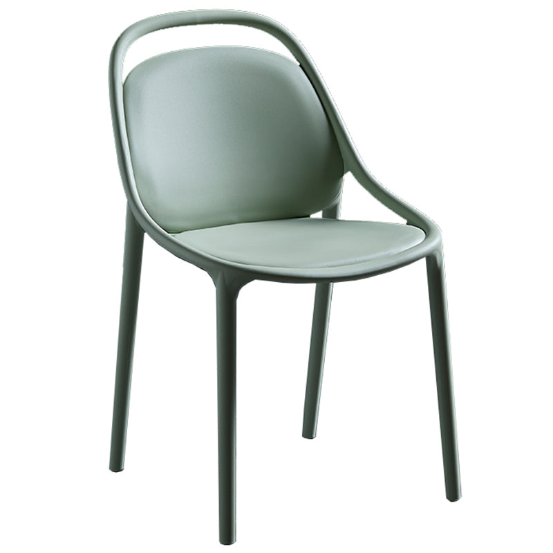Contemporary Style Stackable Dining Chair Plastic Open Back Side Chair