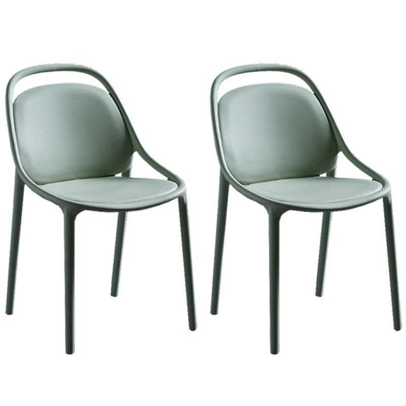 Contemporary Style Stackable Dining Chair Plastic Open Back Side Chair
