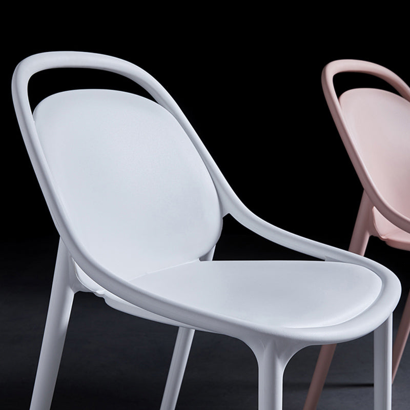 Contemporary Style Stackable Dining Chair Plastic Open Back Side Chair
