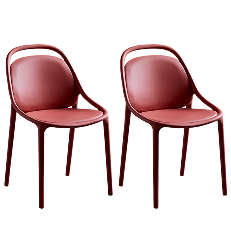 Contemporary Style Stackable Dining Chair Plastic Open Back Side Chair