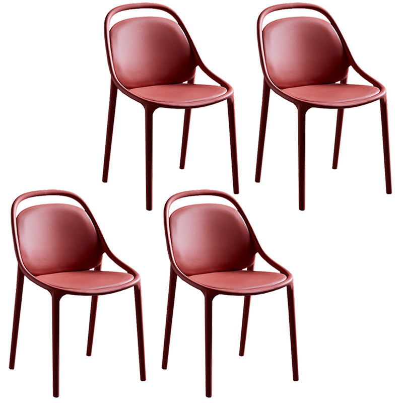 Contemporary Style Stackable Dining Chair Plastic Open Back Side Chair