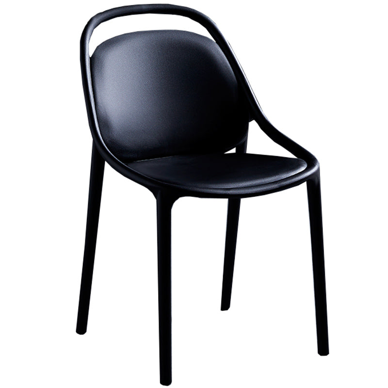 Contemporary Style Stackable Dining Chair Plastic Open Back Side Chair