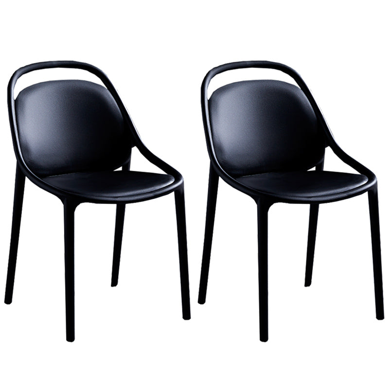 Contemporary Style Stackable Dining Chair Plastic Open Back Side Chair