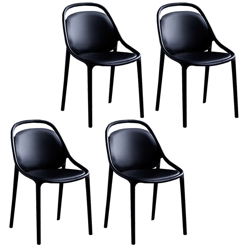 Contemporary Style Stackable Dining Chair Plastic Open Back Side Chair