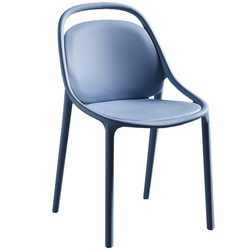 Contemporary Style Stackable Dining Chair Plastic Open Back Side Chair