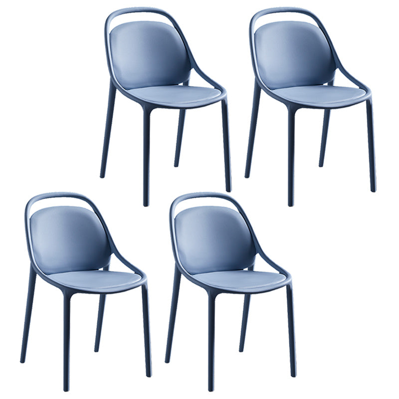 Contemporary Style Stackable Dining Chair Plastic Open Back Side Chair