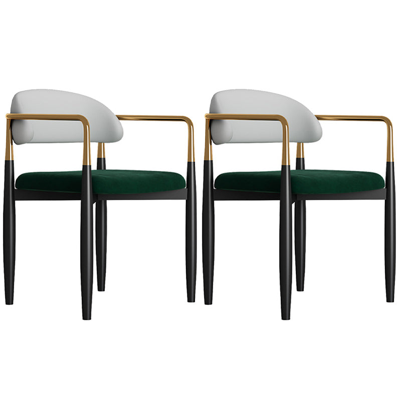 Metal Nordic Dining Arm Chair Home Side Chair Open Back Dining Side Chair