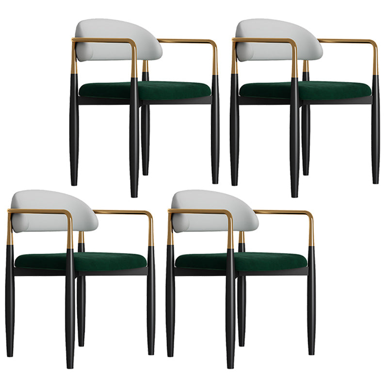 Metal Nordic Dining Arm Chair Home Side Chair Open Back Dining Side Chair