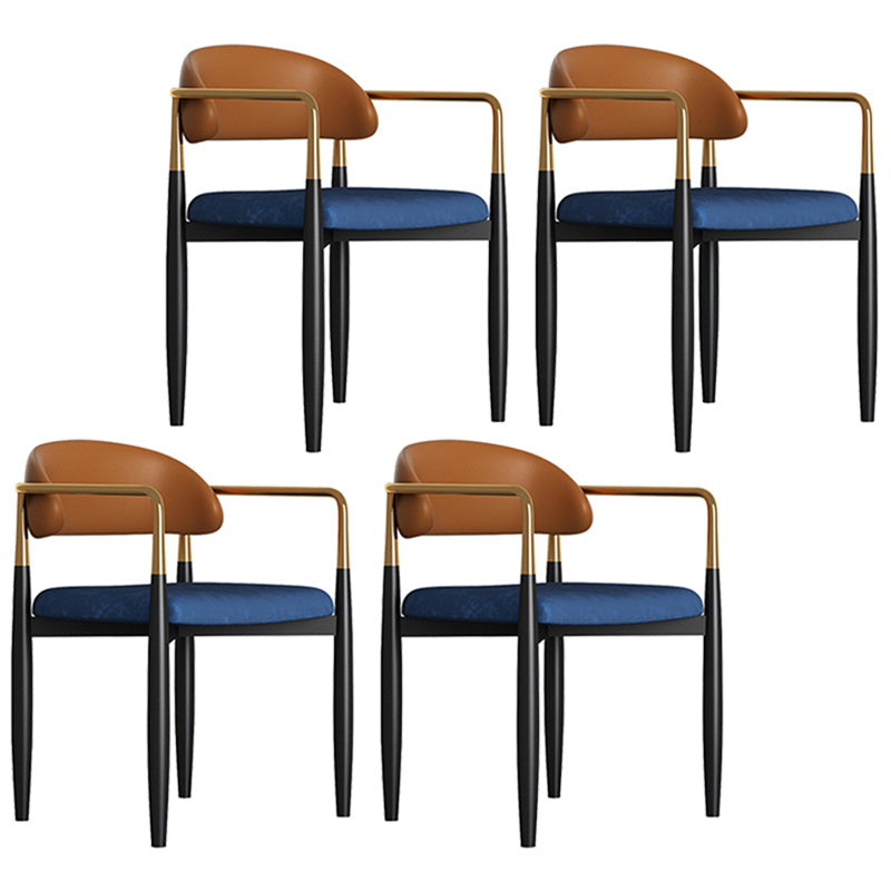 Metal Nordic Dining Arm Chair Home Side Chair Open Back Dining Side Chair