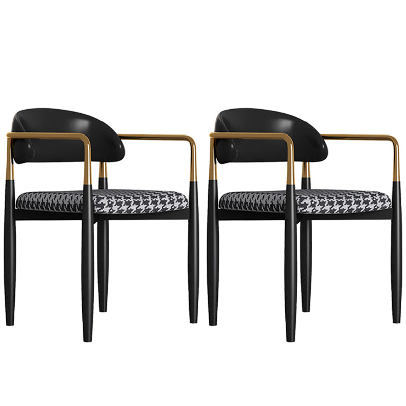 Metal Nordic Dining Arm Chair Home Side Chair Open Back Dining Side Chair
