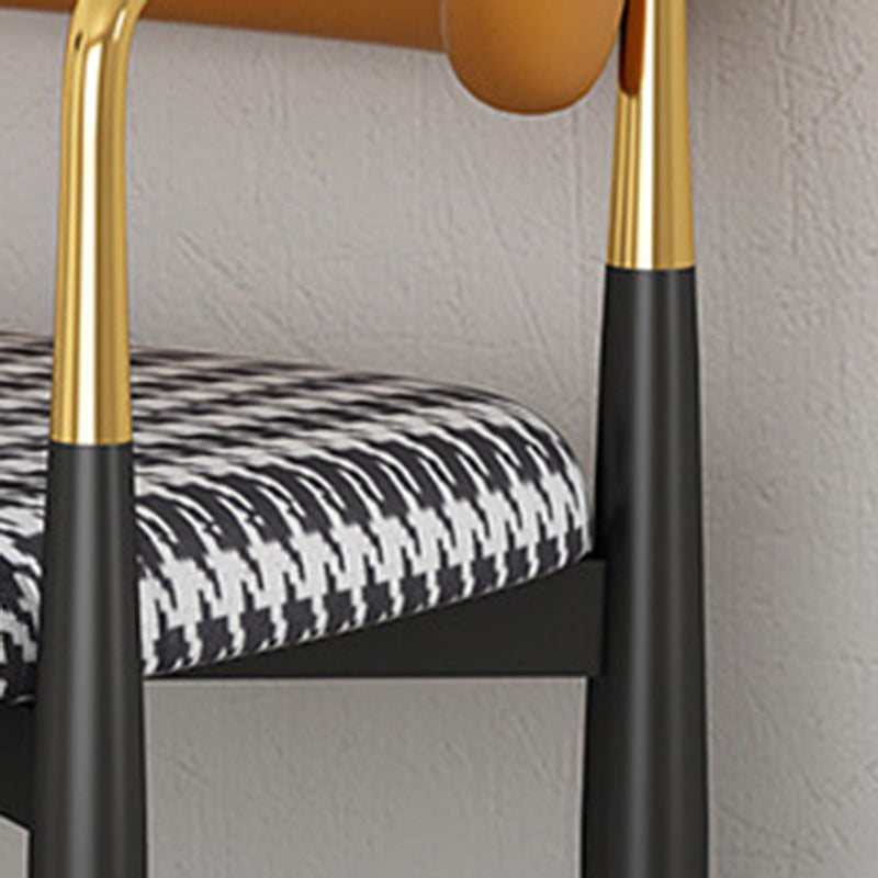 Metal Nordic Dining Arm Chair Home Side Chair Open Back Dining Side Chair