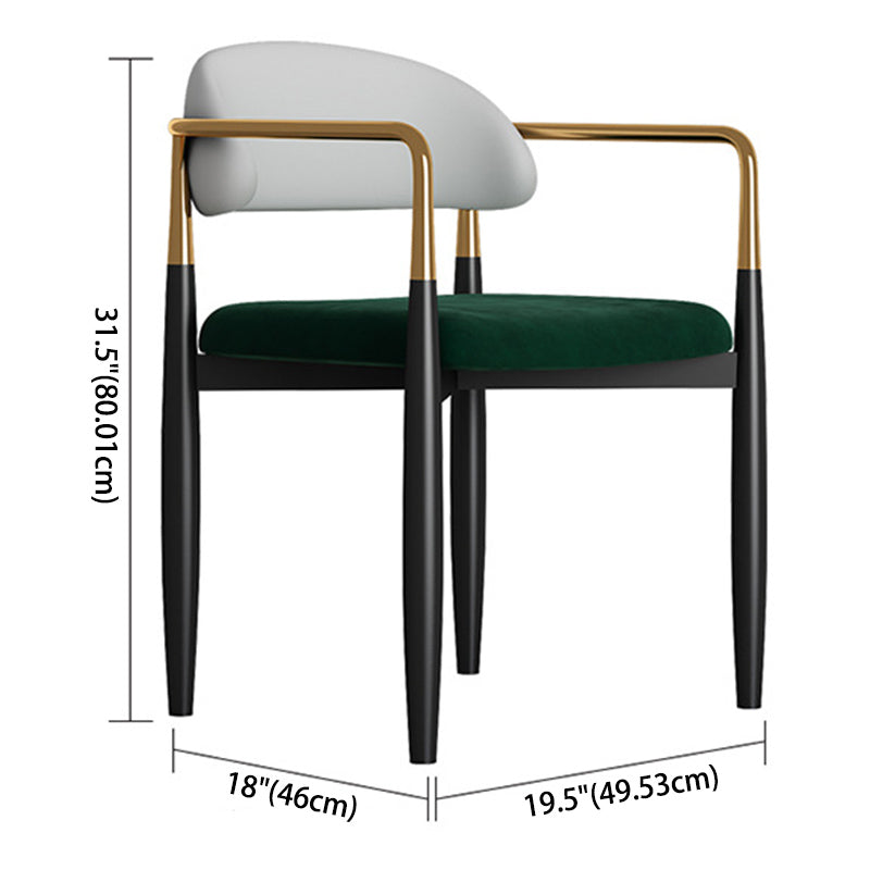 Metal Nordic Dining Arm Chair Home Side Chair Open Back Dining Side Chair