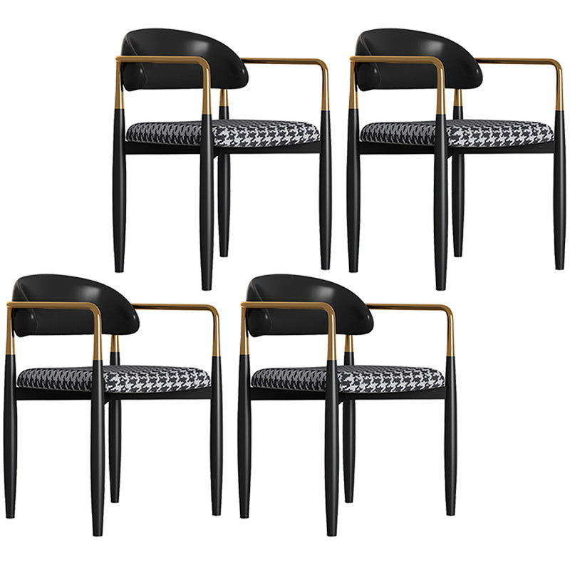 Metal Nordic Dining Arm Chair Home Side Chair Open Back Dining Side Chair