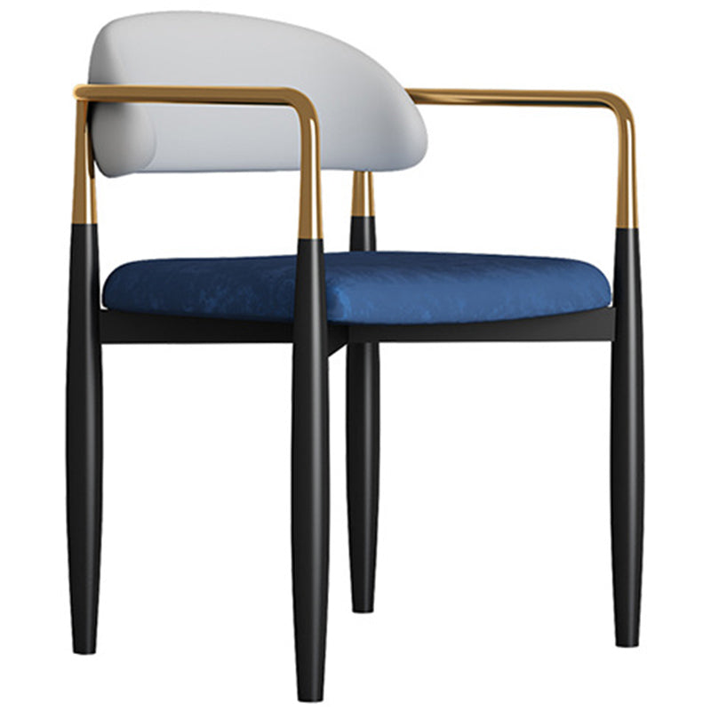 Metal Nordic Dining Arm Chair Home Side Chair Open Back Dining Side Chair