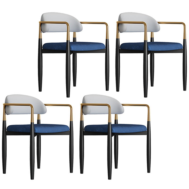 Metal Nordic Dining Arm Chair Home Side Chair Open Back Dining Side Chair