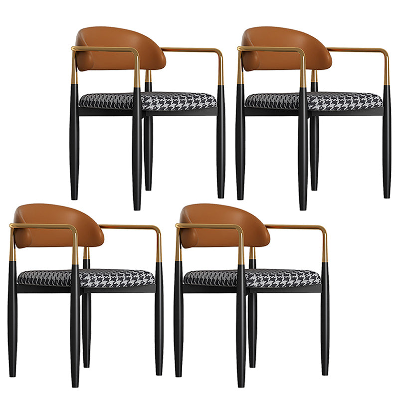 Metal Nordic Dining Arm Chair Home Side Chair Open Back Dining Side Chair