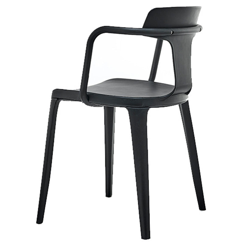 Chaise de bras à la maison contemporaine dos en plastique en plastique empilable chaise de salle à manger empilable