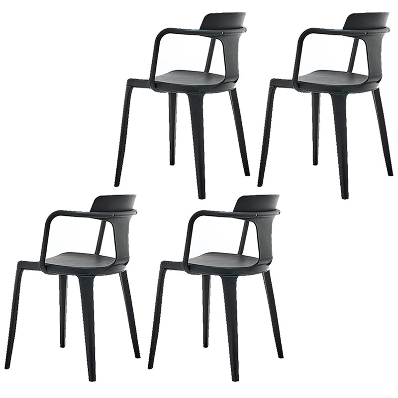Chaise de bras à la maison contemporaine dos en plastique en plastique empilable chaise de salle à manger empilable