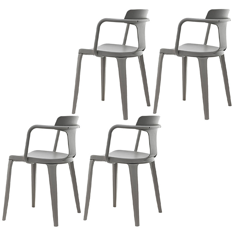 Chaise de bras à la maison contemporaine dos en plastique en plastique empilable chaise de salle à manger empilable