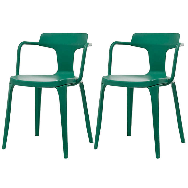 Chaise de bras à la maison contemporaine dos en plastique en plastique empilable chaise de salle à manger empilable