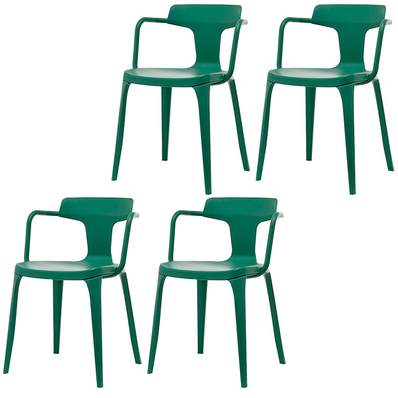 Chaise de bras à la maison contemporaine dos en plastique en plastique empilable chaise de salle à manger empilable