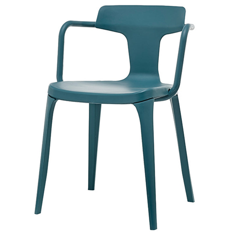 Chaise de bras à la maison contemporaine dos en plastique en plastique empilable chaise de salle à manger empilable