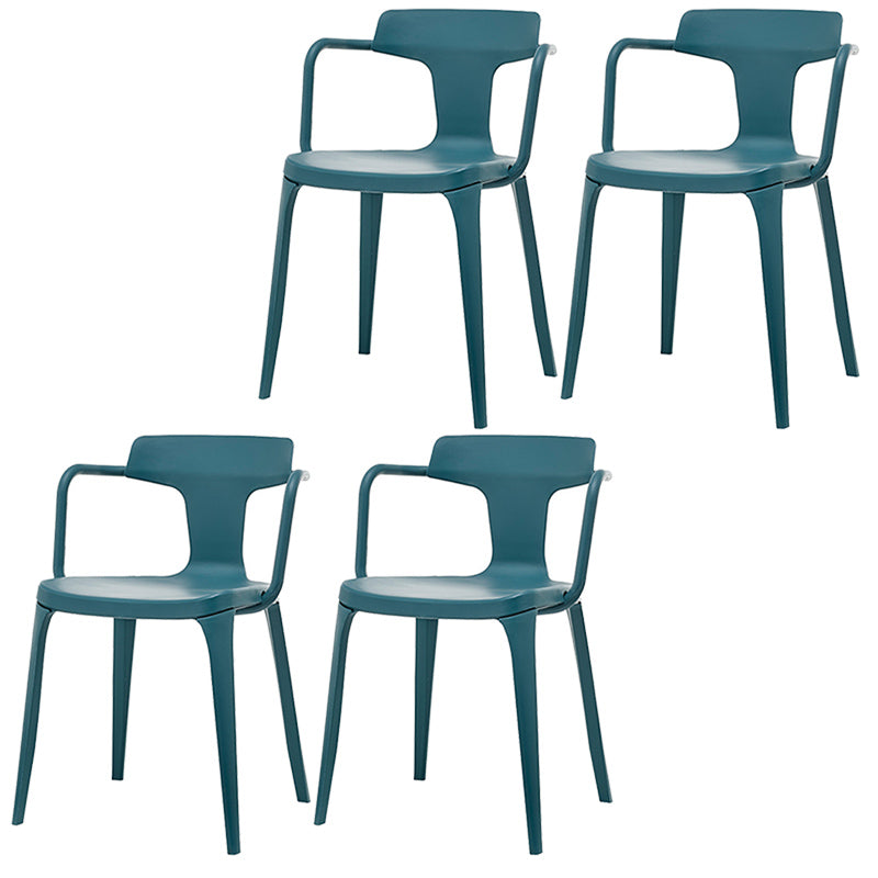 Chaise de bras à la maison contemporaine dos en plastique en plastique empilable chaise de salle à manger empilable