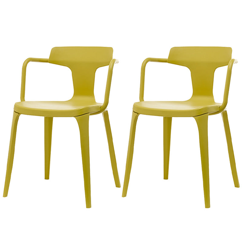 Chaise de bras à la maison contemporaine dos en plastique en plastique empilable chaise de salle à manger empilable