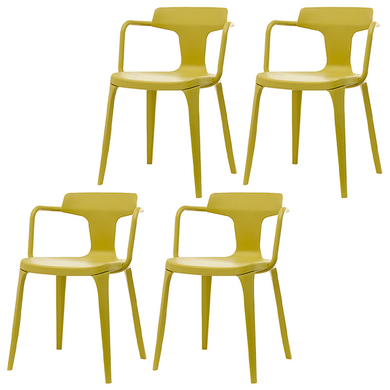 Chaise de bras à la maison contemporaine dos en plastique en plastique empilable chaise de salle à manger empilable