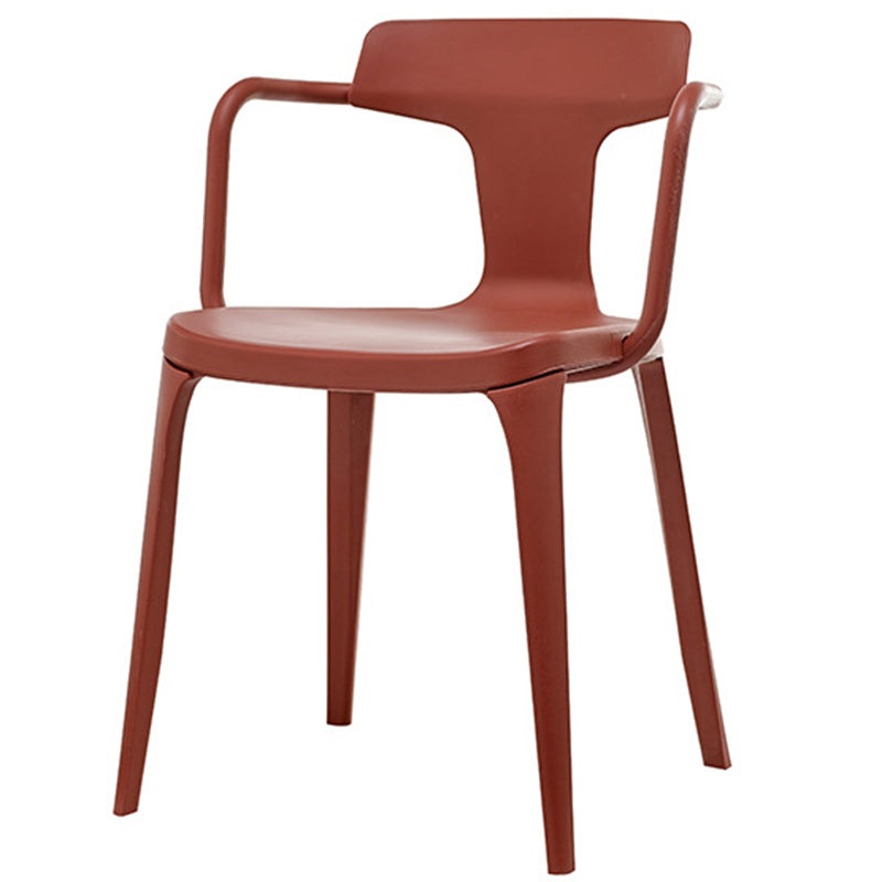 Chaise de bras à la maison contemporaine dos en plastique en plastique empilable chaise de salle à manger empilable