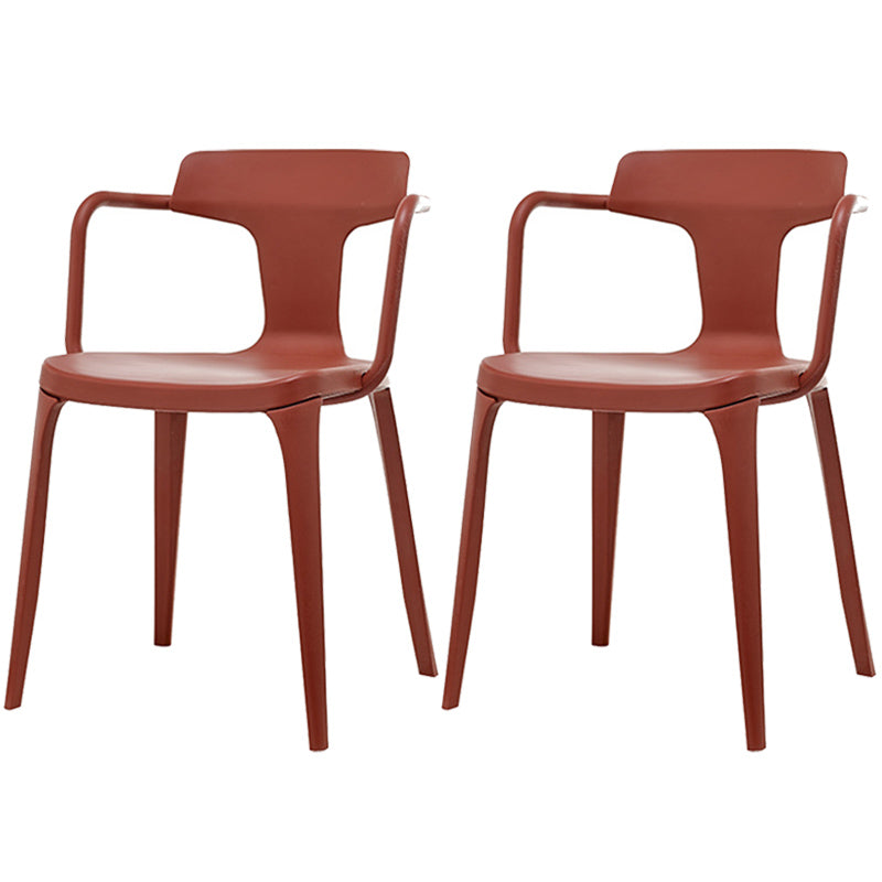 Chaise de bras à la maison contemporaine dos en plastique en plastique empilable chaise de salle à manger empilable