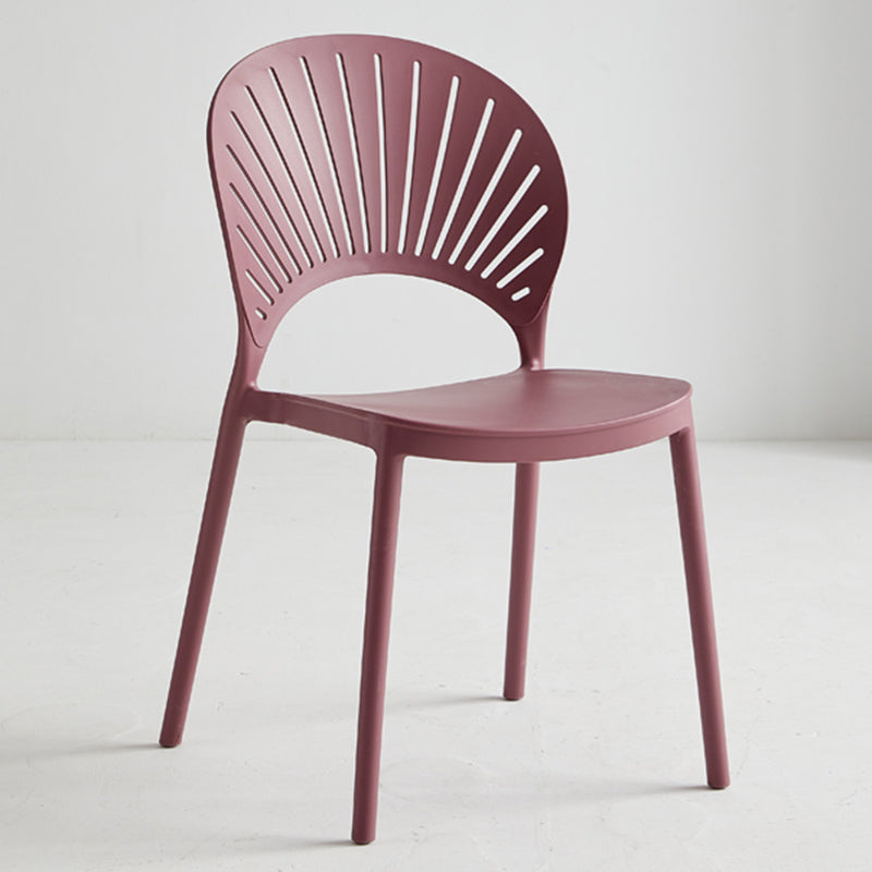Contemporary Style Plastic Open Side Chair Colorful Stacking Dining Chairr for Home