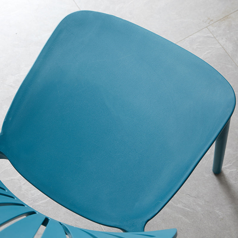 Contemporary Style Plastic Open Side Chair Colorful Stacking Dining Chairr for Home