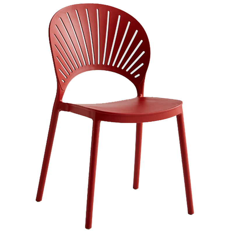 Contemporary Style Plastic Open Side Chair Colorful Stacking Dining Chairr for Home