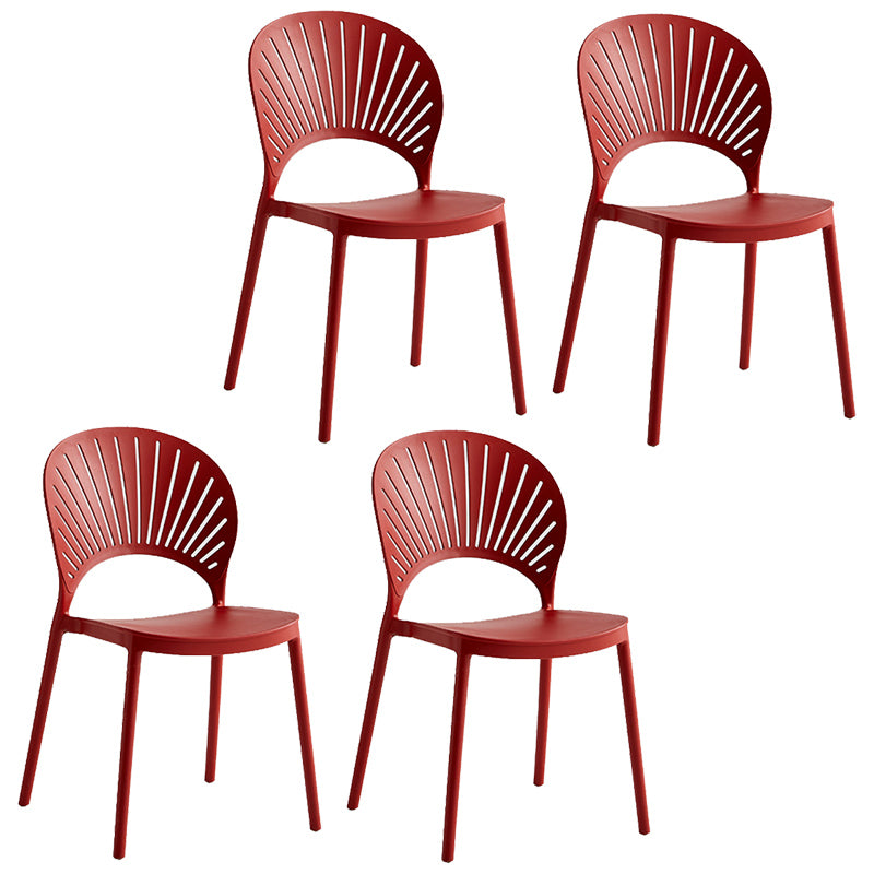 Contemporary Style Plastic Open Side Chair Colorful Stacking Dining Chairr for Home