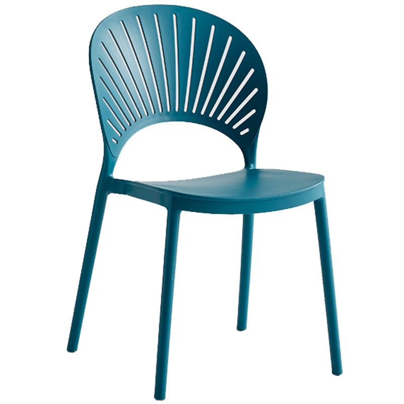 Contemporary Style Plastic Open Side Chair Colorful Stacking Dining Chairr for Home