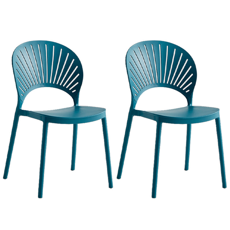 Contemporary Style Plastic Open Side Chair Colorful Stacking Dining Chairr for Home