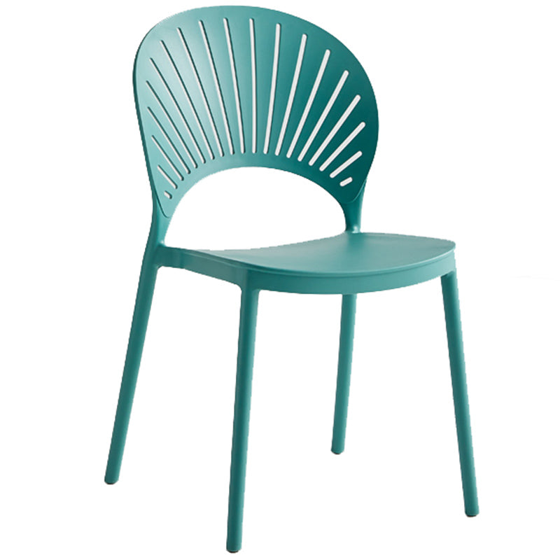 Contemporary Style Plastic Open Side Chair Colorful Stacking Dining Chairr for Home
