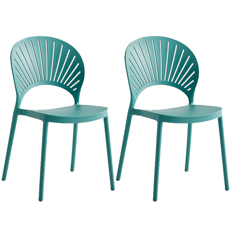 Contemporary Style Plastic Open Side Chair Colorful Stacking Dining Chairr for Home