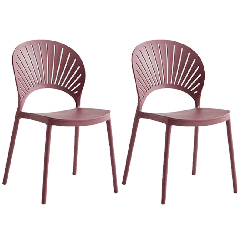 Contemporary Style Plastic Open Side Chair Colorful Stacking Dining Chairr for Home