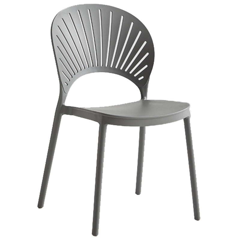 Contemporary Style Plastic Open Side Chair Colorful Stacking Dining Chairr for Home