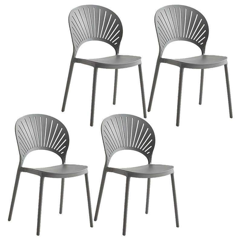 Contemporary Style Plastic Open Side Chair Colorful Stacking Dining Chairr for Home