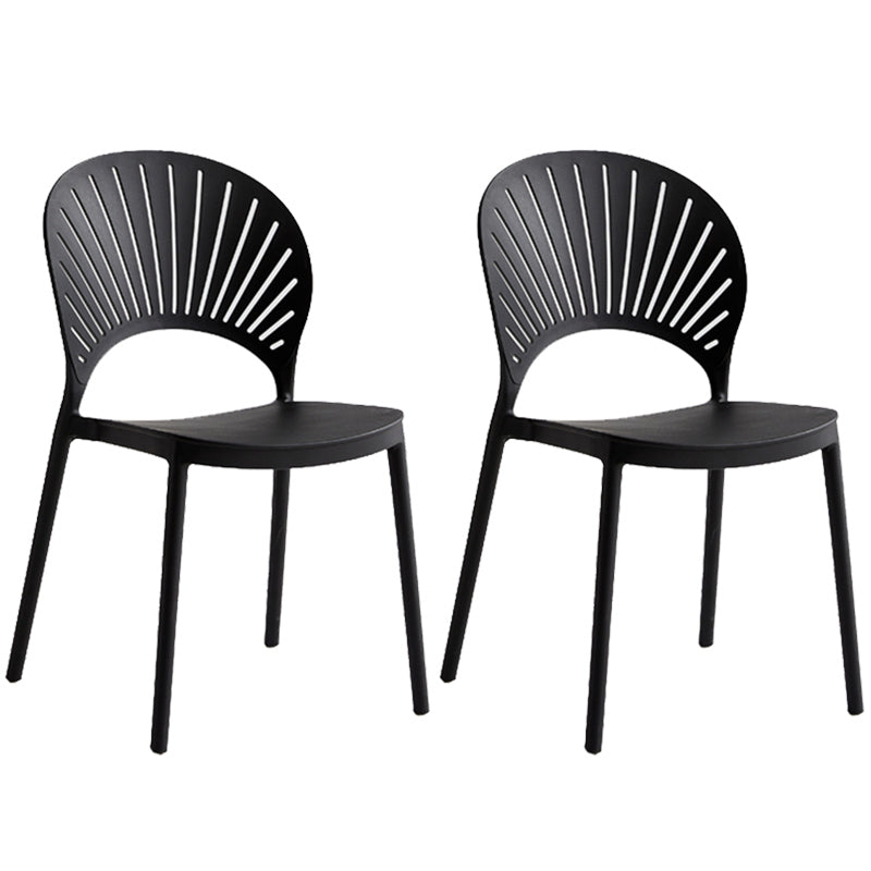 Contemporary Style Plastic Open Side Chair Colorful Stacking Dining Chairr for Home