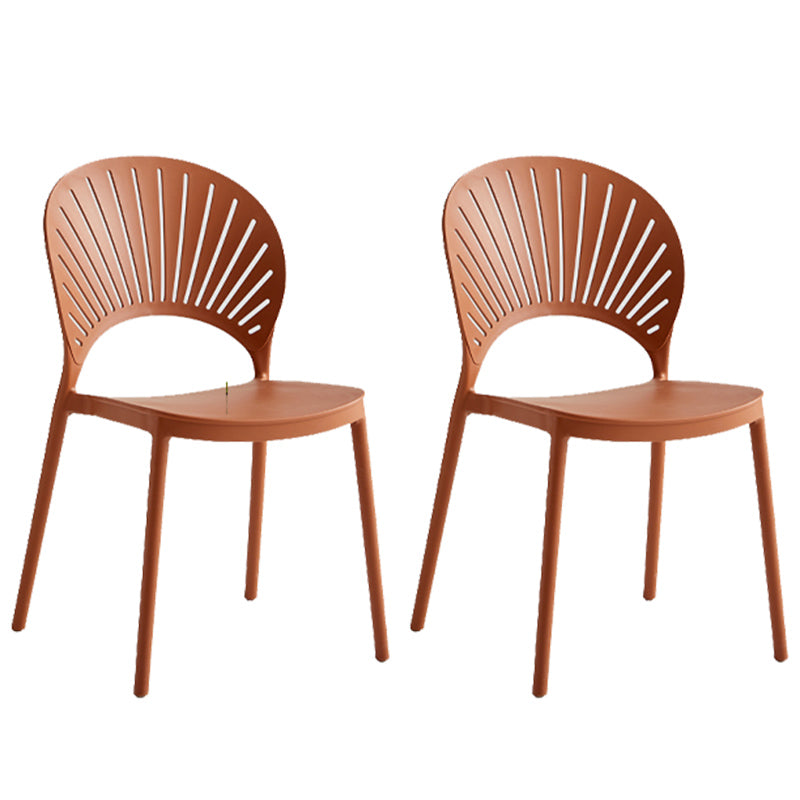 Contemporary Style Plastic Open Side Chair Colorful Stacking Dining Chairr for Home