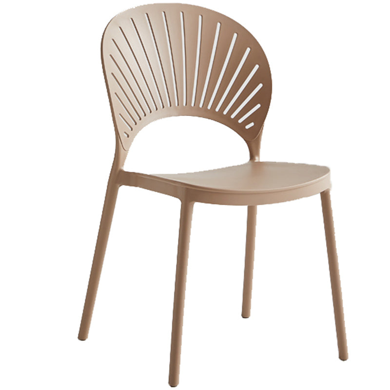 Contemporary Style Plastic Open Side Chair Colorful Stacking Dining Chairr for Home