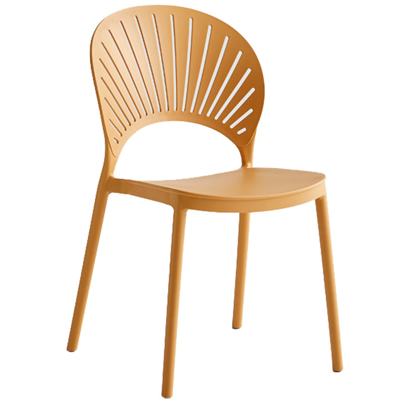 Contemporary Style Plastic Open Side Chair Colorful Stacking Dining Chairr for Home
