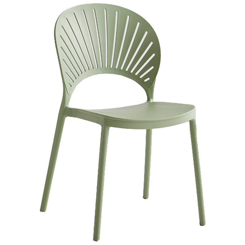Contemporary Style Plastic Open Side Chair Colorful Stacking Dining Chairr for Home