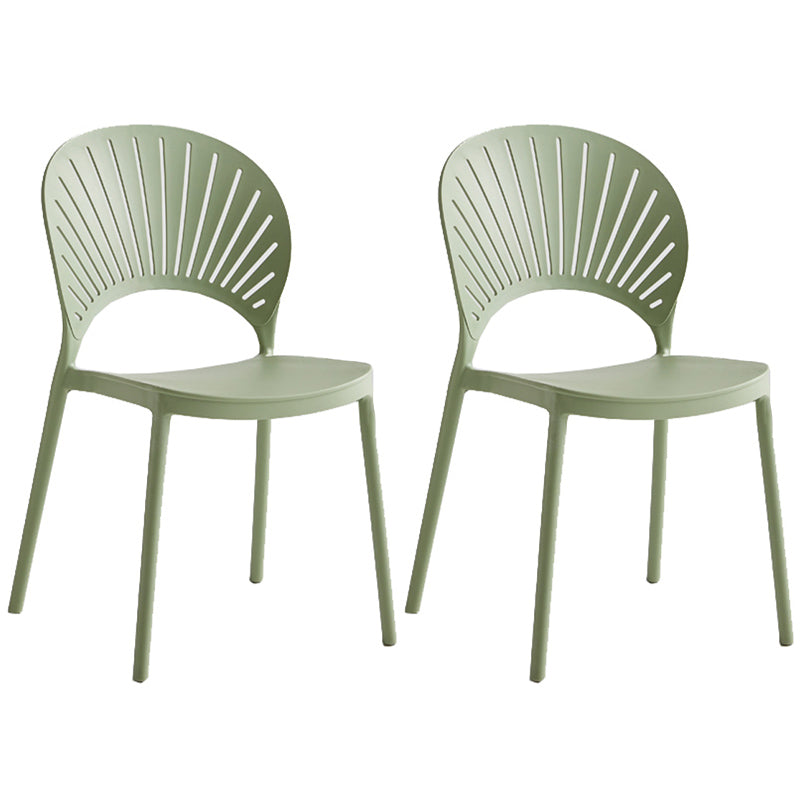 Contemporary Style Plastic Open Side Chair Colorful Stacking Dining Chairr for Home
