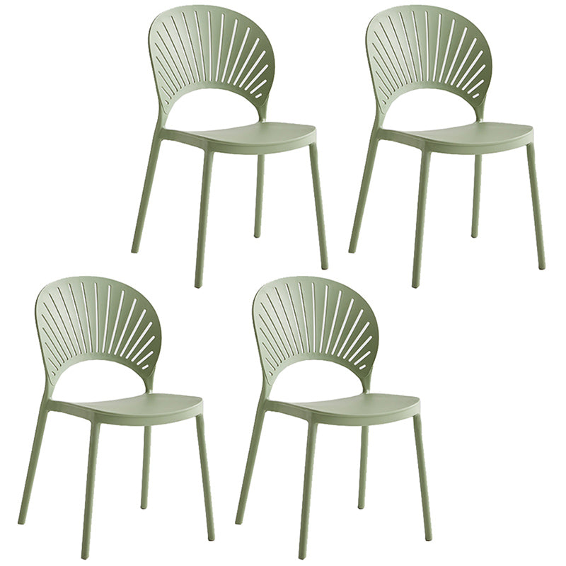 Contemporary Style Plastic Open Side Chair Colorful Stacking Dining Chairr for Home